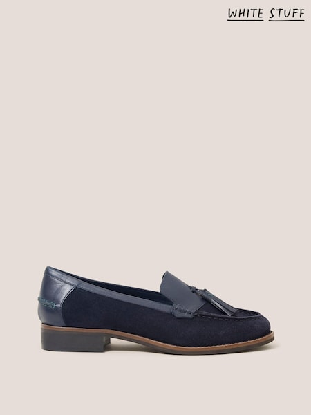 White Stuff Blue Elba Leather Loafers (147663) | €100