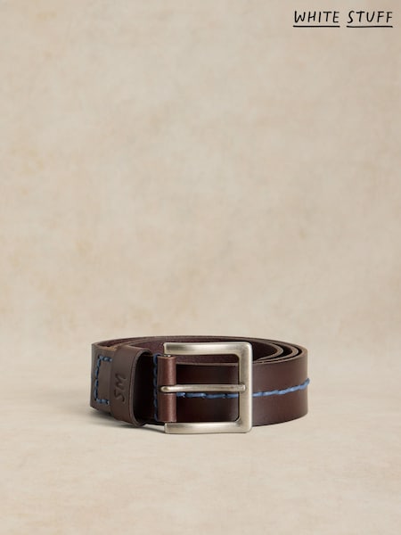 Қоңыр - Regular White Stuff Chunky Stitch Leather Belt