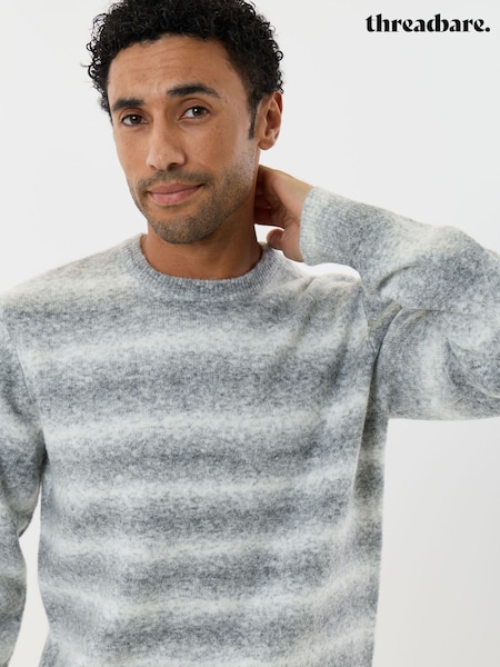 Gris - Regular Threadbare Soft Crew Neck Jumper