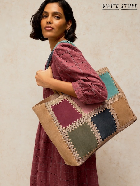 Natural - Bolso tote de croché Winter de White Stuff