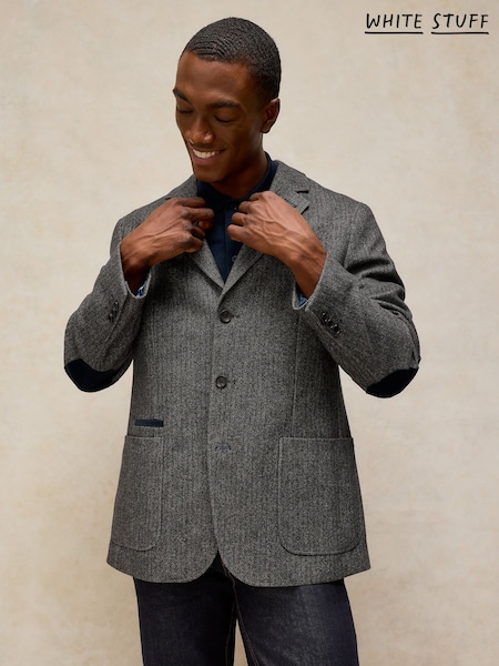Pelēks - Regular White Stuff Dundee Wool Blend Blazer