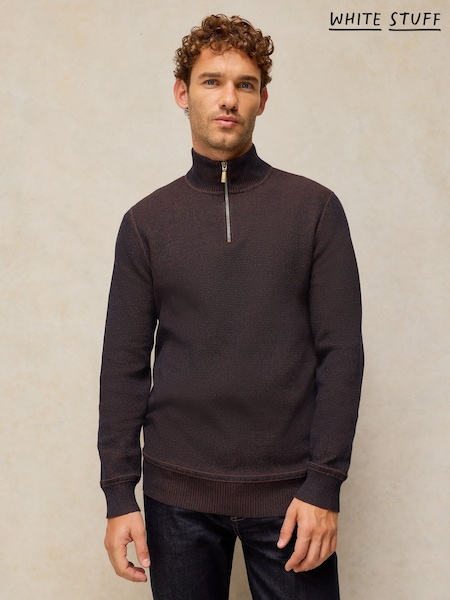 Brown - Regular White Stuff Attadale Funnel Neck Jumper