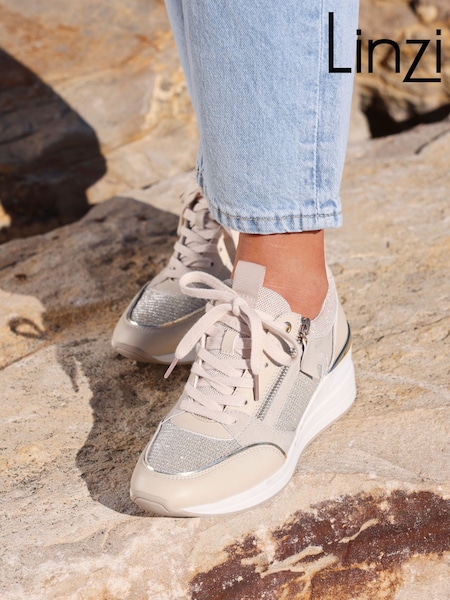 Телесный - Linzi Everett Wedged Trainers With Glitter Detail (148716) | €53