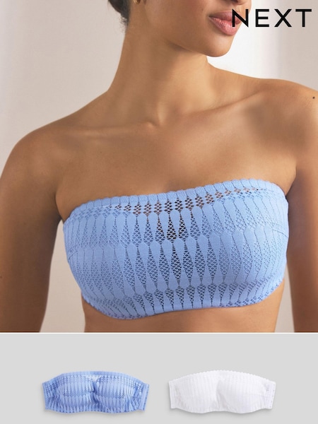 Бело-синяя - Graphic Lace Strapless Multiway Bras 2 Pack (149427) | €15