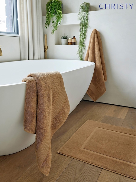 Christy Caramel Brown Organic Cotton 850GSM Bath Mat (149901) | €22