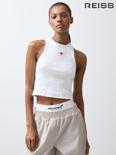 Reiss x McLaren F1 Team White Anniston Cotton Logo Vest (150710) | €40