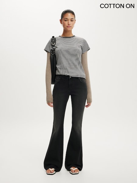Black - Cotton On Mid Rise Bootcut Jeans