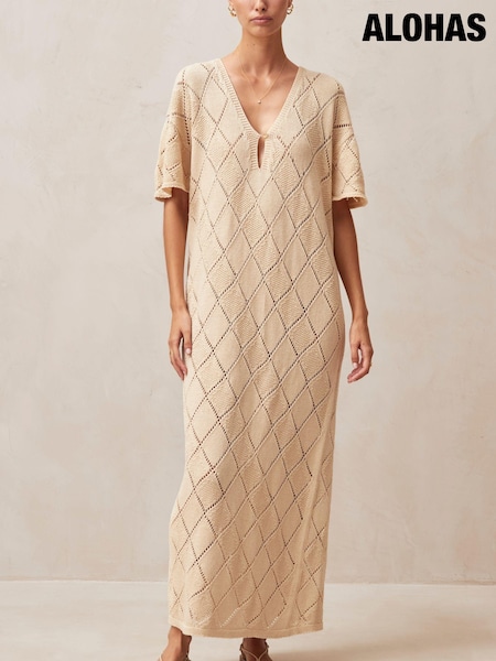 Alohas Natural Aries Ecru Tricot Midi Dress (150869) | €72