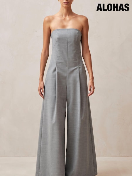Alohas Grey Elisa Bandeau Wide Leg Jumpsuit (150985) | €102