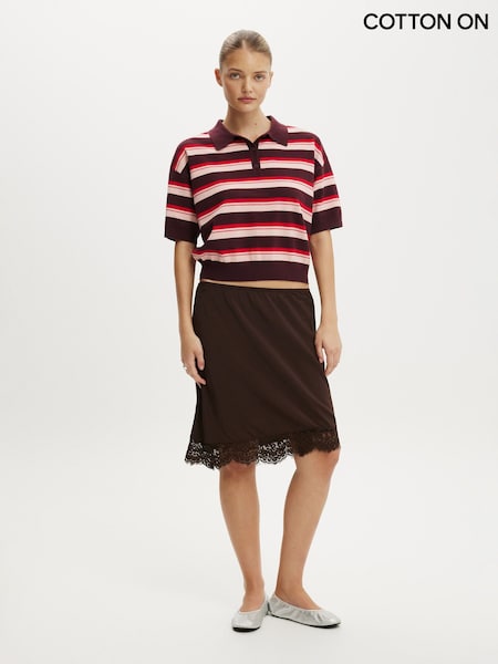 Brown - Cotton On Ss Boxy Polo Shirt