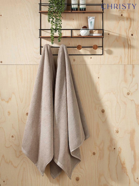 Christy Pebble Beige Brixton Popcorn Textured Weave Cotton Towel (151397) | €30 - €46