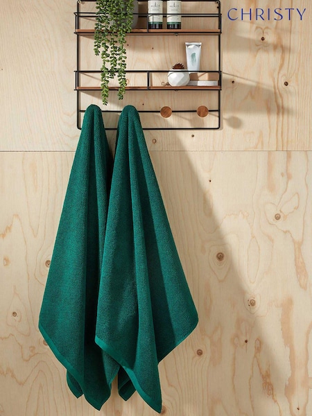 Christy Emerald Green Brixton Popcorn Textured Weave Cotton Towel (151552) | €31 - €47
