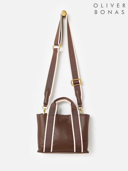 Brown - Oliver Bonas Emma Chocolate Mini Tote Cross-body Bag
