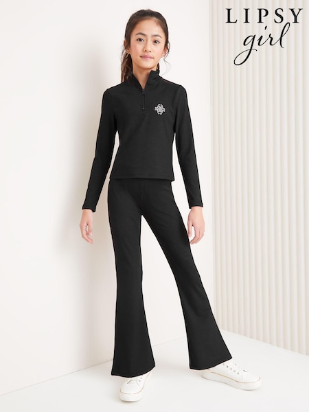 Lipsy Black Half Zip Top Legging Set (5-16yrs) (151683) | AED38 - AED46