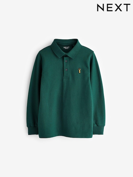 أخضر داكن - Long Sleeve Polo Shirt (3-16yrs) (151783) | ‏41 د.إ.‏ - ‏ 66‏ د.إ.