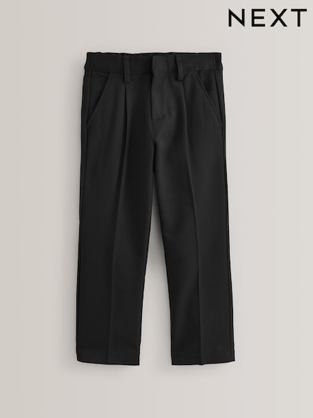 Negru - School Pleat Front Trousers (3-17yrs) (152221) | 60 LEI - 119 LEI