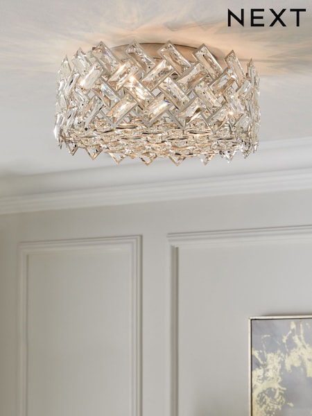 Chrome Wentworth 3 Light Flush Fitting Ceiling Light (152266) | €179