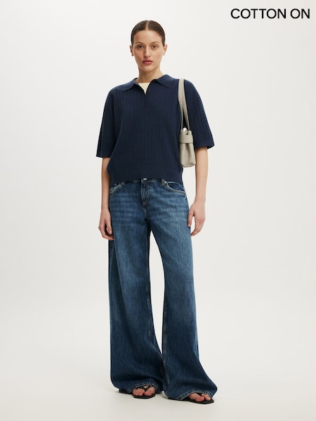 Blue - Cotton On Ss Boxy Polo Shirt