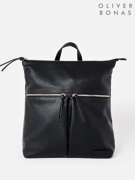 Black - Oliver Bonas Anie Multi Pocket Backpack