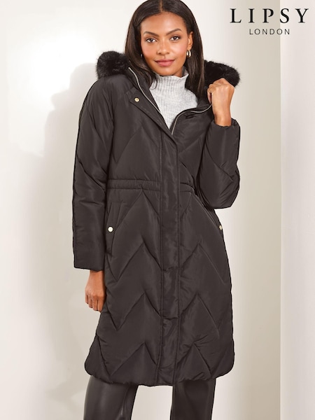 Negru - Manta parka matlasata Impermeabil Lipsy (152442) | 424 LEI