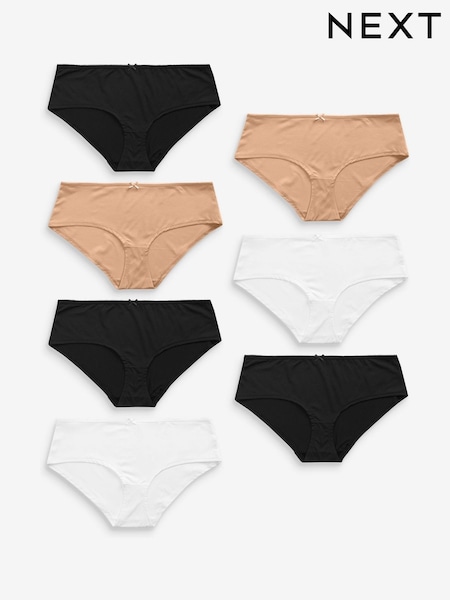 Musta/Valkoinen/Praline Vaalea beige - Mikrokuituiset housut 7 pakkaus (152593) | €22