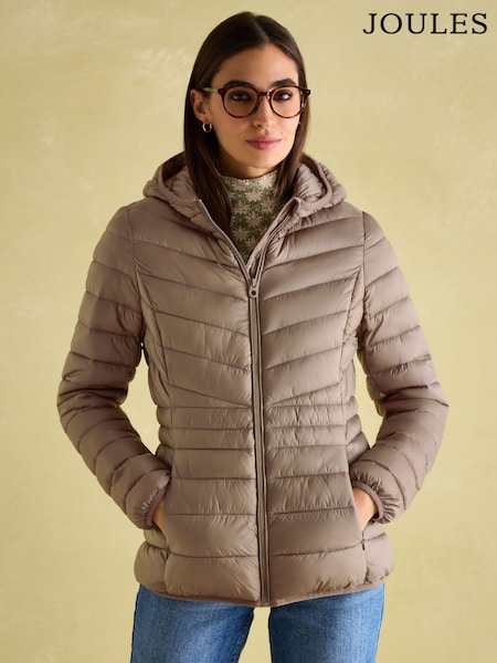 Joules Kenley Neutral Showerproof Padded Coat with Hood (152596) | €57.50