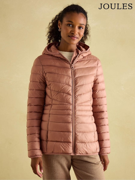 Joules Kenley Pink Showerproof Padded Coat with Hood (152782) | R$ 690