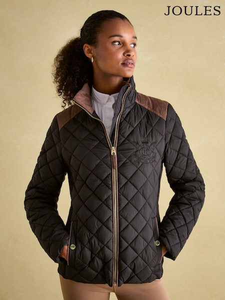 Joules Braemar Luxe Showerproof Diamond Quilted Coat (152789) | €203