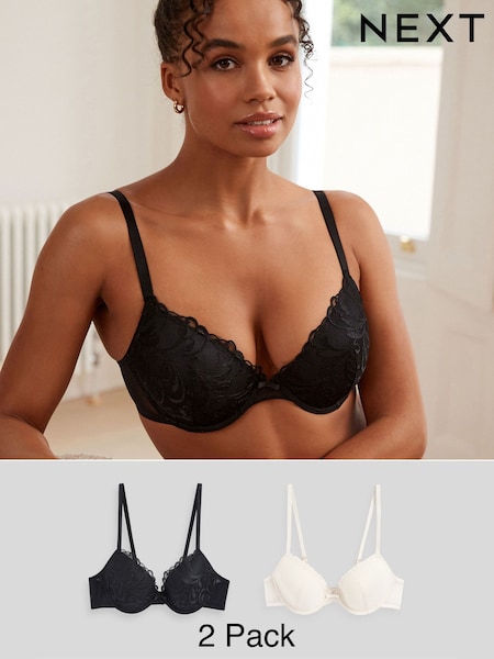 Черный/кремовый - Embroidered Bras 2 Pack A-E (152962) | €28