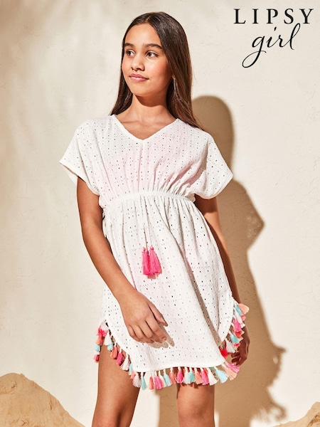Alb - Lipsy Jerseu Caftan (din 2-16yri) (153025) | 124 LEI - 163 LEI