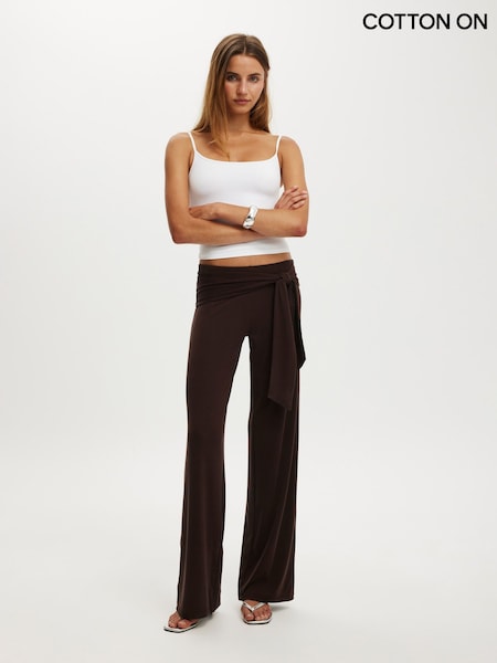 Brown - Cotton On Honey Tie Pant