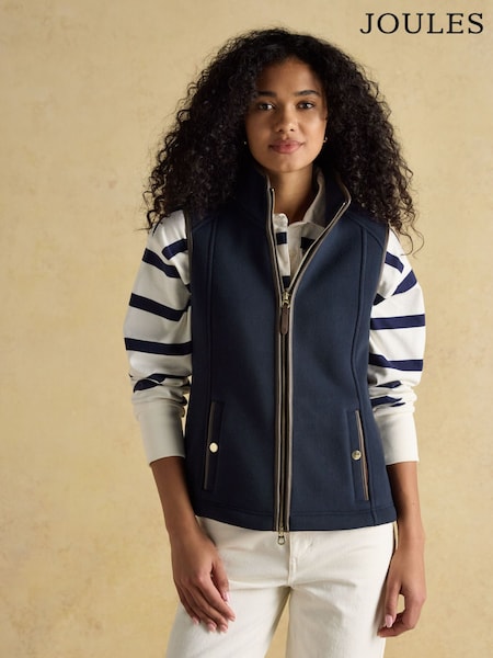 Joules Fairbourne Navy Blue Fleece Gilet (153451) | R$ 640