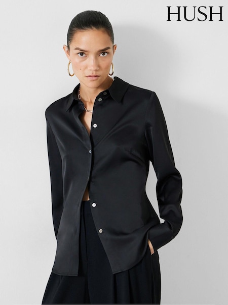 Hush Black Jo Slim Crepe Shirt (153660) | €91