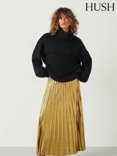 Aur - Hush Raven Pleated Maxi Skirt (153708) | 737 LEI