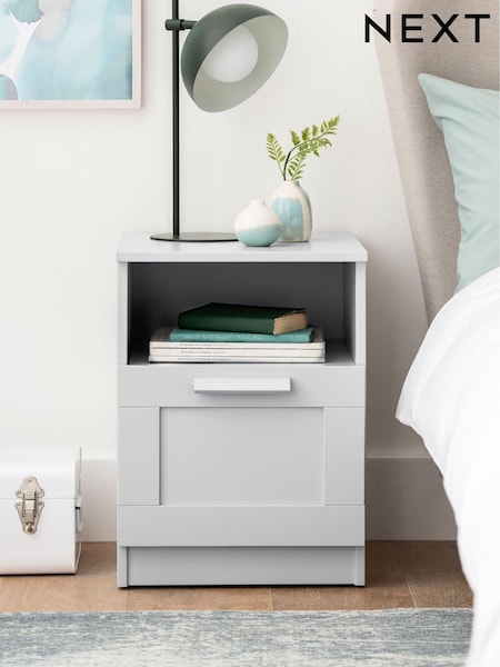 Grey Flynn 1 Drawer Bedside Table (153712) | €100