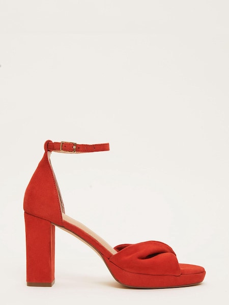 Phase Eight Red Suede Twist Front Platform Sandals (153968) | €59