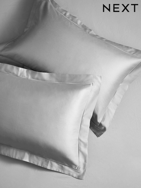 Set of 2 Grey 300 Thread Count Collection Luxe 100% Cotton Pillowcases (153997) | AED74 - AED93