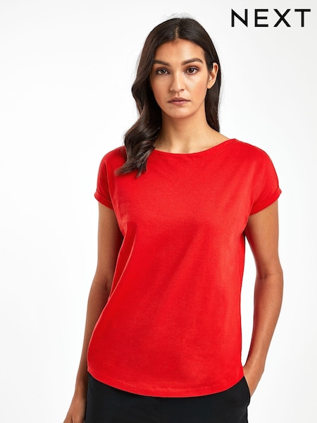 Red Cap Sleeve T-Shirt Top (154182) | LEI 48