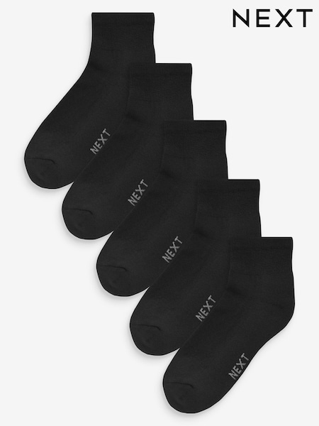 Black 5 Pack Mid Trainer Socks (154222) | €16