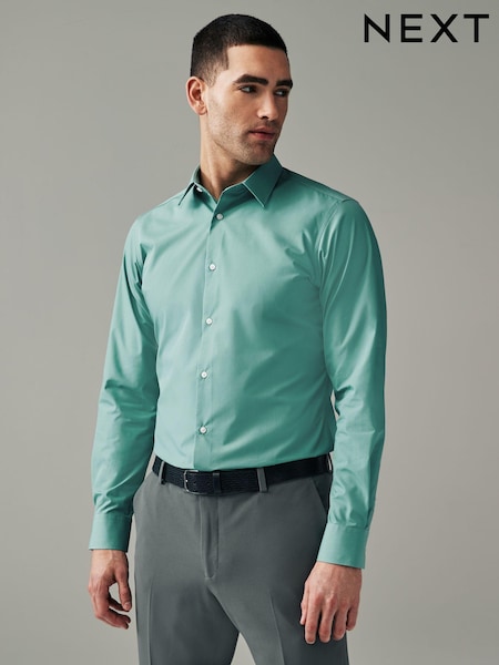 Matcha Green Slim Fit Easy Care Single Cuff Shirt (154300) | €12