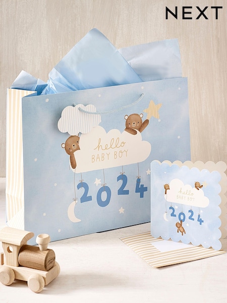 Blue Boy Born in 2024 Gift Bag and Card Set (154304) | € 4