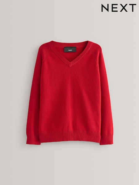 Rot - Knitted V-Neck School Jumper (3-18yrs) (154831) | 8 € - 14 €