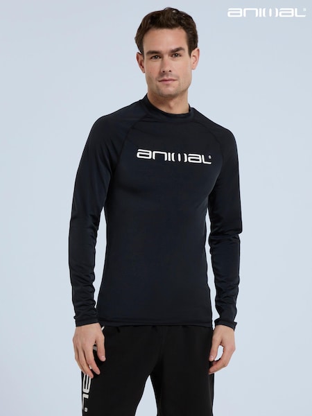Animal Black Mens Logo Sonny Rash Vest (154871) | kr471