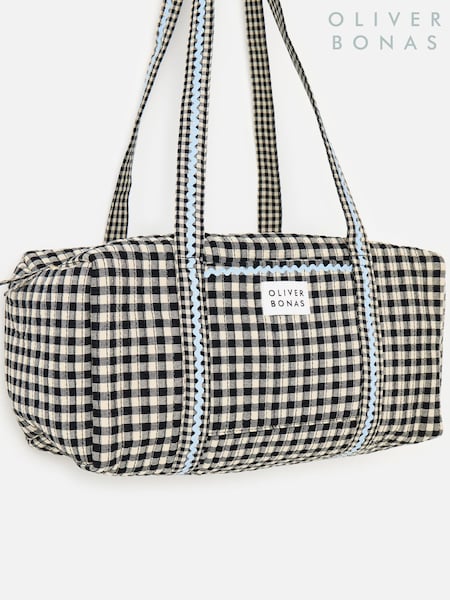 Noir - Sac de sport matelassé Oliver Bonas à carreaux vichy