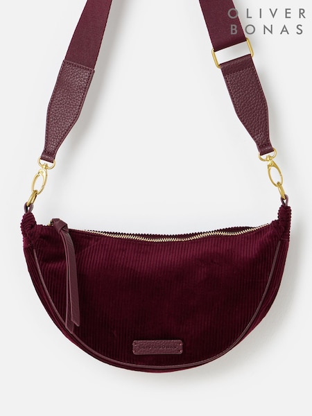 Red - Oliver Bonas Betty Corduroy Belt Bag