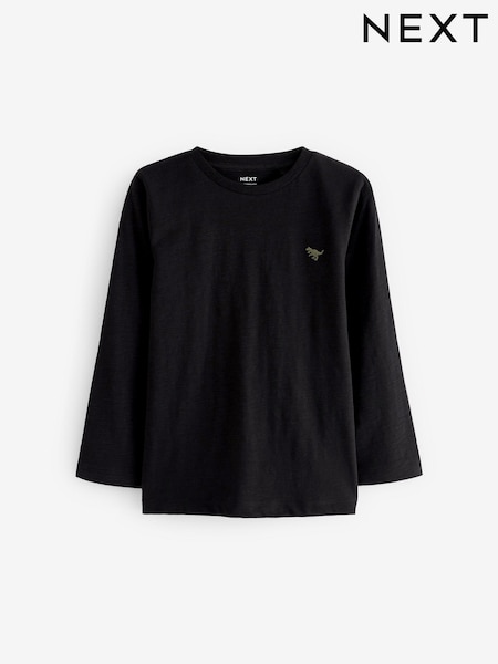 Black Long Sleeve Plain T-Shirt (3mths-7yrs) (155555) | R$ 40 - R$ 60