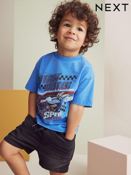 Blue Car 100% Cotton Short Sleeve Character T-Shirt (3mths-7yrs) (155639) | 24 QAR - 31 QAR