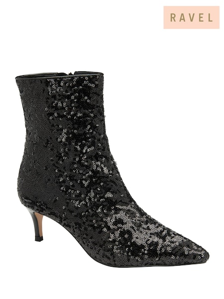 Черный - Ravel Stiletto Heel Zip Up Ankle Boots (155727) | €106