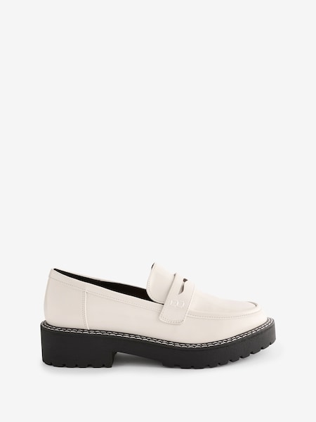 Office White Forli Contrast Stitch Chunky Loafers (155731) | €21.50
