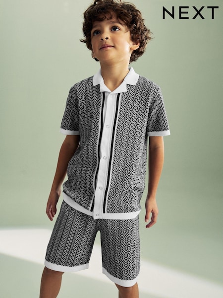 črna/bela - Mono Knitted Polo Set (3-16yrs) (155766) | € 18 - € 21